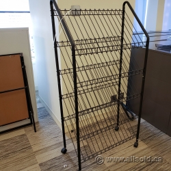 Black Rolling Slanted Wire Brochure Display Rack